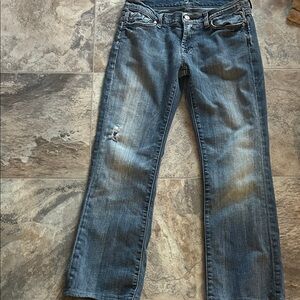 7 For All Mankind Faded Blue Boot Cut Jeans
